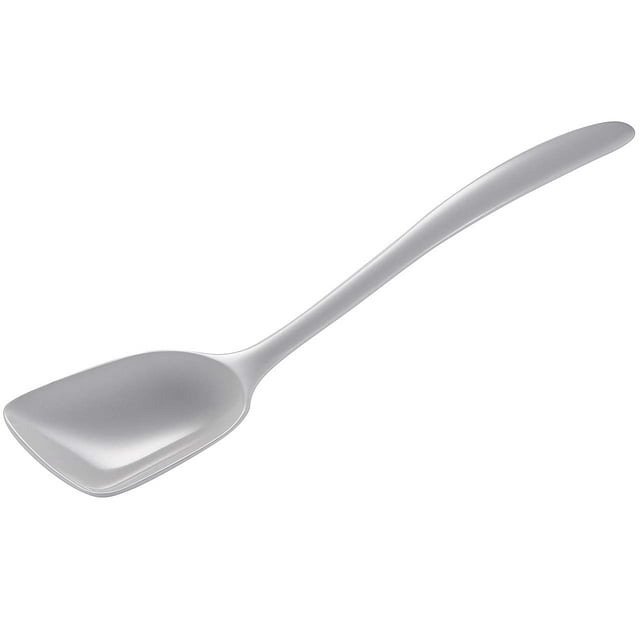 Gourmac Hutzler Cuchara De Melamina De Frente Plano De 11 Pulgadas (Blanca)