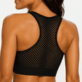 thumbnail image 3 of WQD Sports Bra for Women Zip Front High Support Wireless Padded Strappy Black Mesh Back Athletic Yoga Workout Bra, 3 of 8