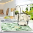 thumbnail image 5 of Soft Green Marble Dish Drying Mat 16x18 Absorbent Microfiber Draining Rack Pad for Kitchen Counter Sink, 5 of 8