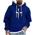 thumbnail image 3 of UVEASISHA Christian Hoodies for Men Cross Graphic Long Sleeve Pullover Tops Drawstring Hooded Drop Shoulder Sweatshirts with Pocket Blue 3XL, 3 of 6