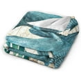 thumbnail image 2 of Vintage Ocean Whale Background Fleece Throw Blanket Ultra Soft Cozy Decorative Flannel Blanket All Season for Home Bed Couch Chair Travel 50x40in, 2 of 6