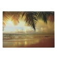 thumbnail image 1 of Ocean Cutting Board, Sunset on the Beach of Caribbean Sea Waves Coast with Palm Tree, Decorative Tempered Glass Cutting and Serving Board, Large Size, Dark Orange Pale Blue, by Ambesonne, 1 of 1