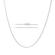 KISPER 24k White Gold Over Stainless Steel 1.2mm Box Chain Necklace, 14 inch