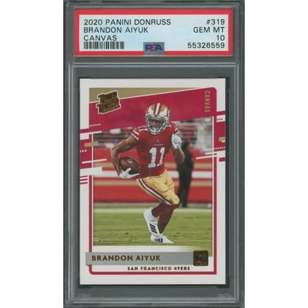 Graded 2020 Panini Donruss Brandon Aiyuk #319 Canvas Rookie RC Football Card PSA 10 Gem