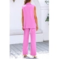 thumbnail image 4 of Conjunto de Pantalón Elegante de 2 Piezas para Mujer PRETTYGARDEN Rosa Talla L, 4 of 7