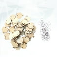 thumbnail image 2 of 100pcs Tree Wood Piece Wire Ring Set Photo Prop DIY Creative Decor Wood Piece Hanging Drop for Birthday Festival Party (50pcs Tree Wood Piece and 50pcs Wire Rings), 2 of 8