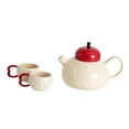 thumbnail image 4 of Juego de té de cerámica, regalo de inauguración de la casa para adultos, tazas de café con tetera y tazas para festivales, aniversarios en la sala de, 4 of 8