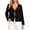 Black, variant on Women's Solid Color Thin Cotton Linen V Neck Long Sleeve Cardigan, Tie Front Open Front Blouse, Casual Summer Going Out Top, Breathable and Lightweight White S