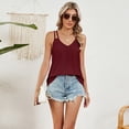 thumbnail image 4 of Pxiakgy tank top for women womens tank tops Women's Solid Color V Neck Camisole Summer Fashion Casual Eyelet Embroidery Top RD2 + L, 4 of 8
