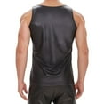 thumbnail image 5 of Posijego S-5XL Men's Leather Tank Tops Stretch Sleeveless Shirts Fashion Party Tank Top for Men, 5 of 6