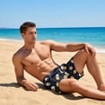 thumbnail image 2 of Men's Printed Shorts Plus Size Spandex Casual Elastic Waist Pullover Drawstring Breathable Baggy Relaxed Beach Vacation Basic Shorts with Pockets S-5XL, 2 of 5