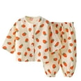 thumbnail image 1 of Odeerbi 1-8 Años Niños Niñas Pijamas de Verano de Algodón de Manga Larga Pantalones Suaves Estampados Pijama de Doble Capa de Gasa, 1 of 3