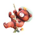 thumbnail image 1 of Escultura de oso trepador, adorno de jardín, figura de oso compacta y fácil de usar Marrón rojizo, 1 of 9