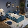 thumbnail image 2 of Ages 18+ Months Old Kids with Removable Safety Guard Rails, Low to Ground Design, Certified Fabric Beds (Khaki), 2 of 8