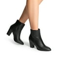 thumbnail image 5 of BURUDANI Women Chunky Block-Heel Ankle Booties Side-Zip Comfort for Office, Date & Street Style, 5 of 7