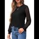 thumbnail image 2 of Camisas de Larga para Mujer, Blusas Elegantes e Informales de Encaje, Conjuntos de Otoño 2025, Camisetas y Ropa de Trabajo. Negro XL, 2 of 8