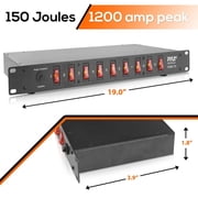 Pyle PDBC70 15 Amp Rack Mountable PDU Power Strip Surge Protector with 9 Outlets