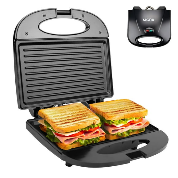 Sandwichera Corte Rectangular 750W Panini Electrica con Recubrimiento Antiadherente Luz Indicadora
