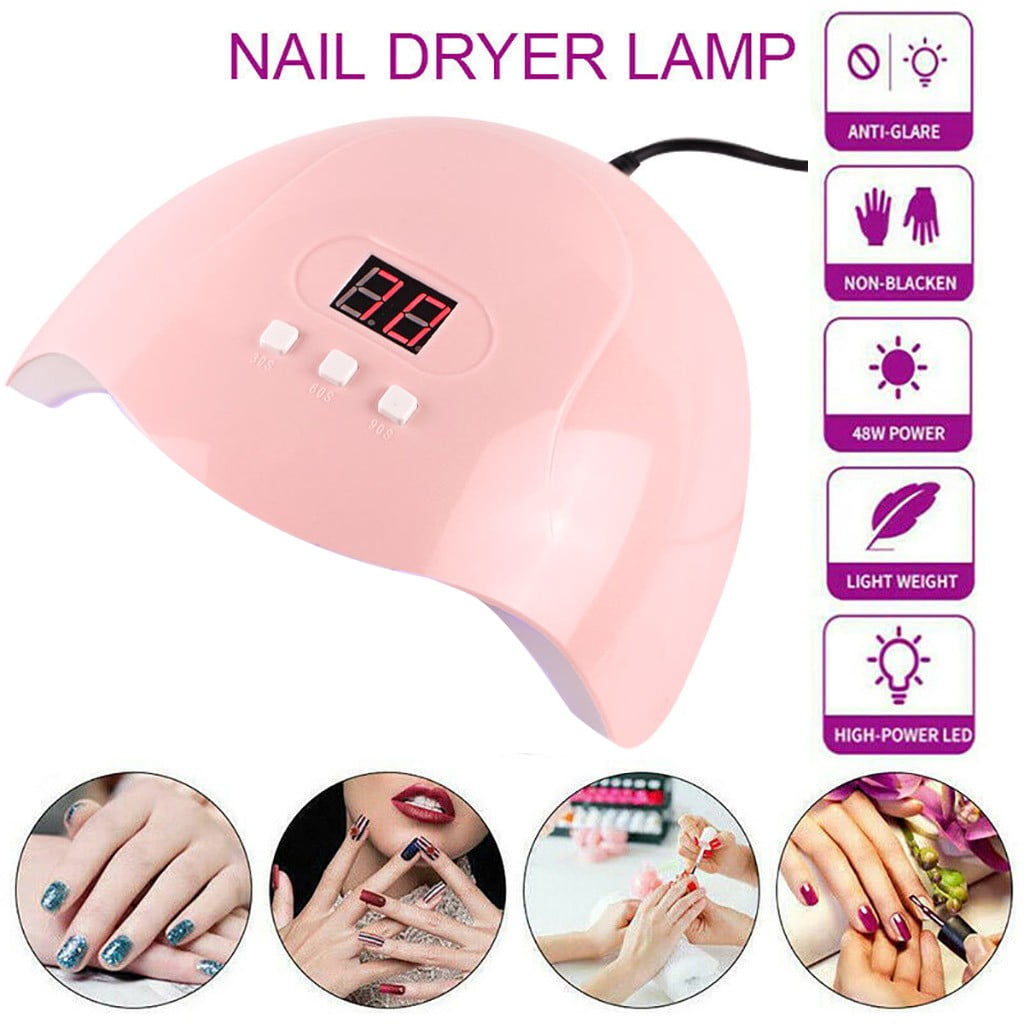 54W LED UV Nail Gel Curing Lamp Light Nail Gel Polish Dryer Nail Art Machine 3PCS Silicone Nail Stamper No Wipe Gel Top Coat Smart Nail Chip Organic Nails Products Nail Polishes Nails Stuff Sheer Gel