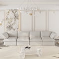 thumbnail image 3 of The Magic Home 162" Modular Sectional Sofa, Modern Hemp Velvet Deep Seat Cloud Couches for Living Room, Apartment, Office, 4-Seat, White Sofa, 3 of 13