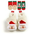 thumbnail image 3 of Baby Girls Boys Christmas Soft First Walking Shoes Boots Toddler Anti-Slip Warm Crib Shoes Baby Shoes with 2 Headbands/2 Pairs Socks, 3 of 3