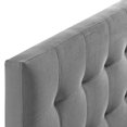 thumbnail image 3 of Modway Lily Grand Lit Tête de Lit Capitonnée en Velours de Performance, Gris, 3 of 4