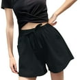 thumbnail image 4 of JJHGVB Bermuda Shorts for Women Plus Size Casual Summer Shorts Lounge Shorts Wide Leg Travel Shorts Summer Shorts with Pockets Comfy Lightweight Comfy shorts Pull On Shorts womens short Black 1 3XL, 4 of 4