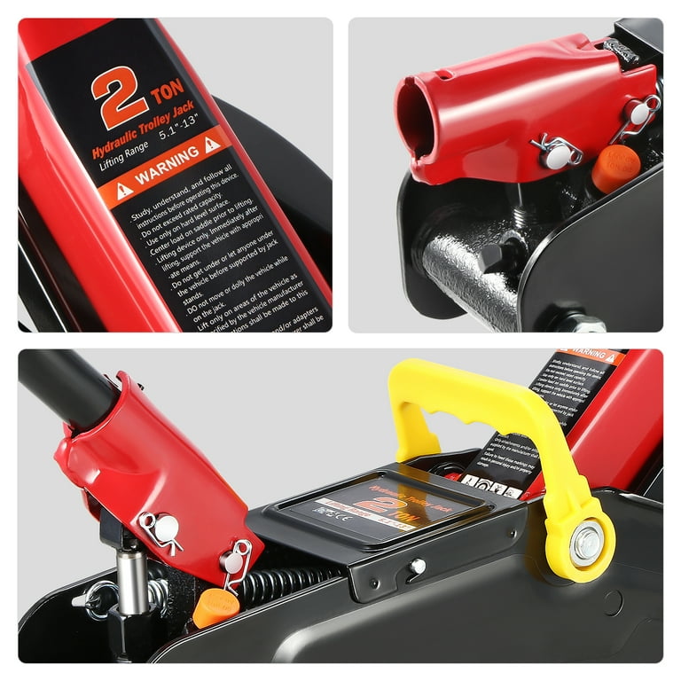 DNA Motoring Low Profile Hydraulic Trolley Floor Jack with 2