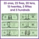 thumbnail image 4 of Set de dinero ficticio LEARNING ADVANTAGE Billetes y monedas 100x 94x, 4 of 7