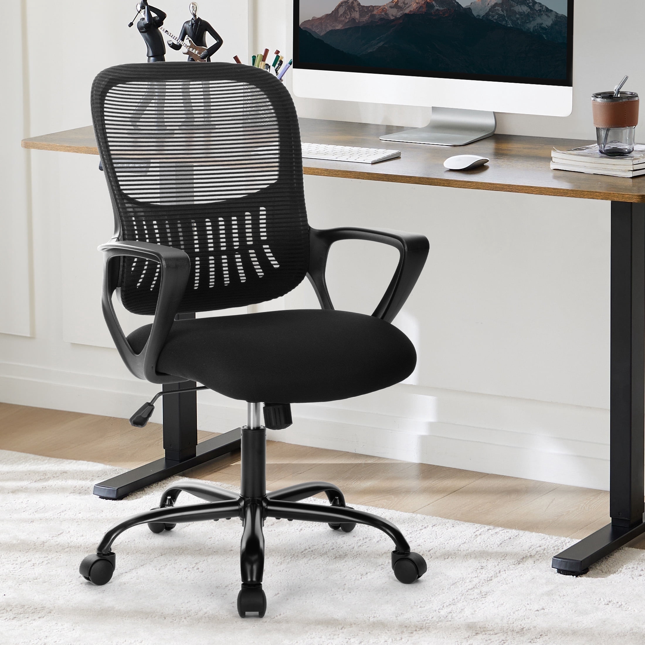 edx Electric Standing Desk & Computer Office Chair Set, 40 x 24 Inches Height Adjustable Desk & Desk Chair, Ergonomic Stand up Desk with Memory Preset for Home Office