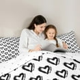 thumbnail image 6 of Homewish Cute Loves Pattern Full Size Comforter Sets,Abstract Graffiti Bedding Comforter Set,White Black Bedding Sets For Girls Kids,Ultra Soft Home Decor Reversible,3-Piece, 6 of 9
