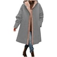 thumbnail image 4 of SwiftWear Women's Plus-Size Winter Coat with Plush Lining, Hooded Button Front Jacket, Oversized Long Outerwear for Cold Weather, 4 of 6