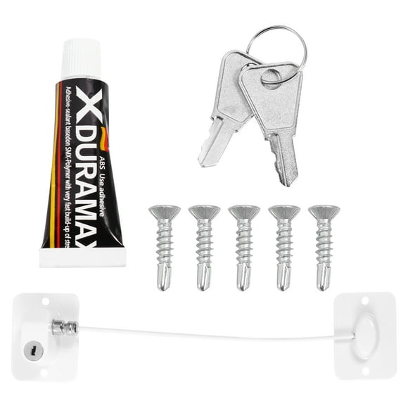 BRIGHTFUFU Cerradura de seguridad con cable y llave para puertas y ventanas, para seguridad de bebés y niños