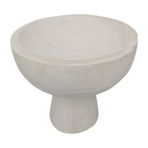 Sagebrook Home Wood, 8" Bowl with Stand, White