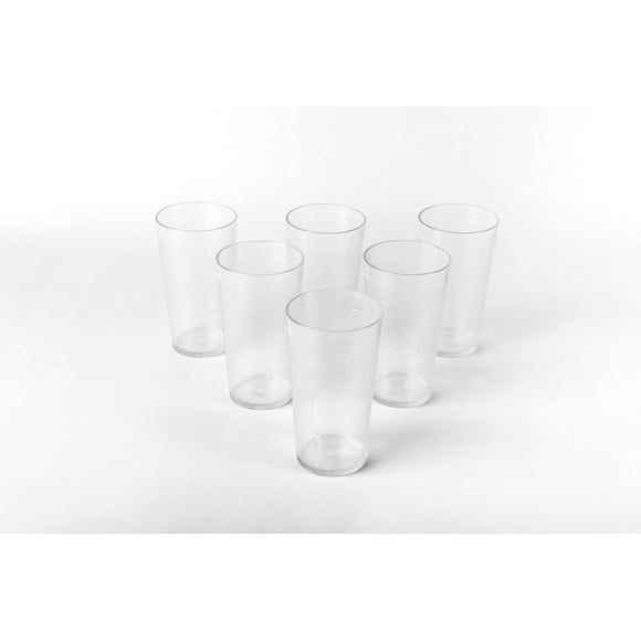 Vasos 12oz 6 Pzs Platipractic Policarbonato Transparente Alta Resistencia