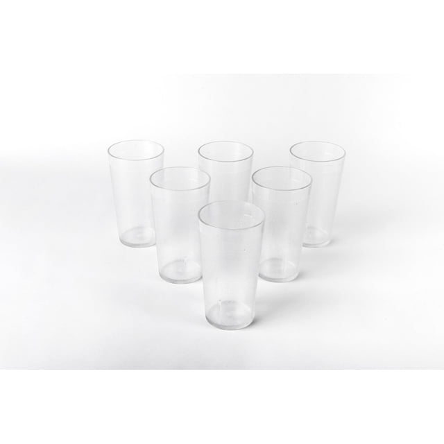 Vasos 12oz 6 Pzs Platipractic Policarbonato Transparente Alta Resistencia