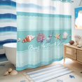 thumbnail image 5 of No Hook Shower Curtain, Teal Summer Coastal Shower Curtains for Bathroom with See Through Top Window, Modern Ocean Waves Starfish Shell Waterproof & Washable Bath Curtain Standard 72"x72", 5 of 9