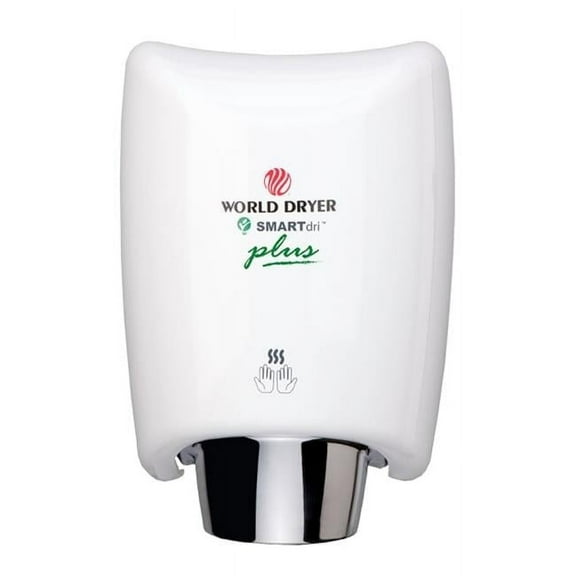 World Dryer K-974P2 Smartdri Plus- 110-120V- Aluminum White- High-Efficiency Intelligent Single-Port Nozzle Hand Dryer