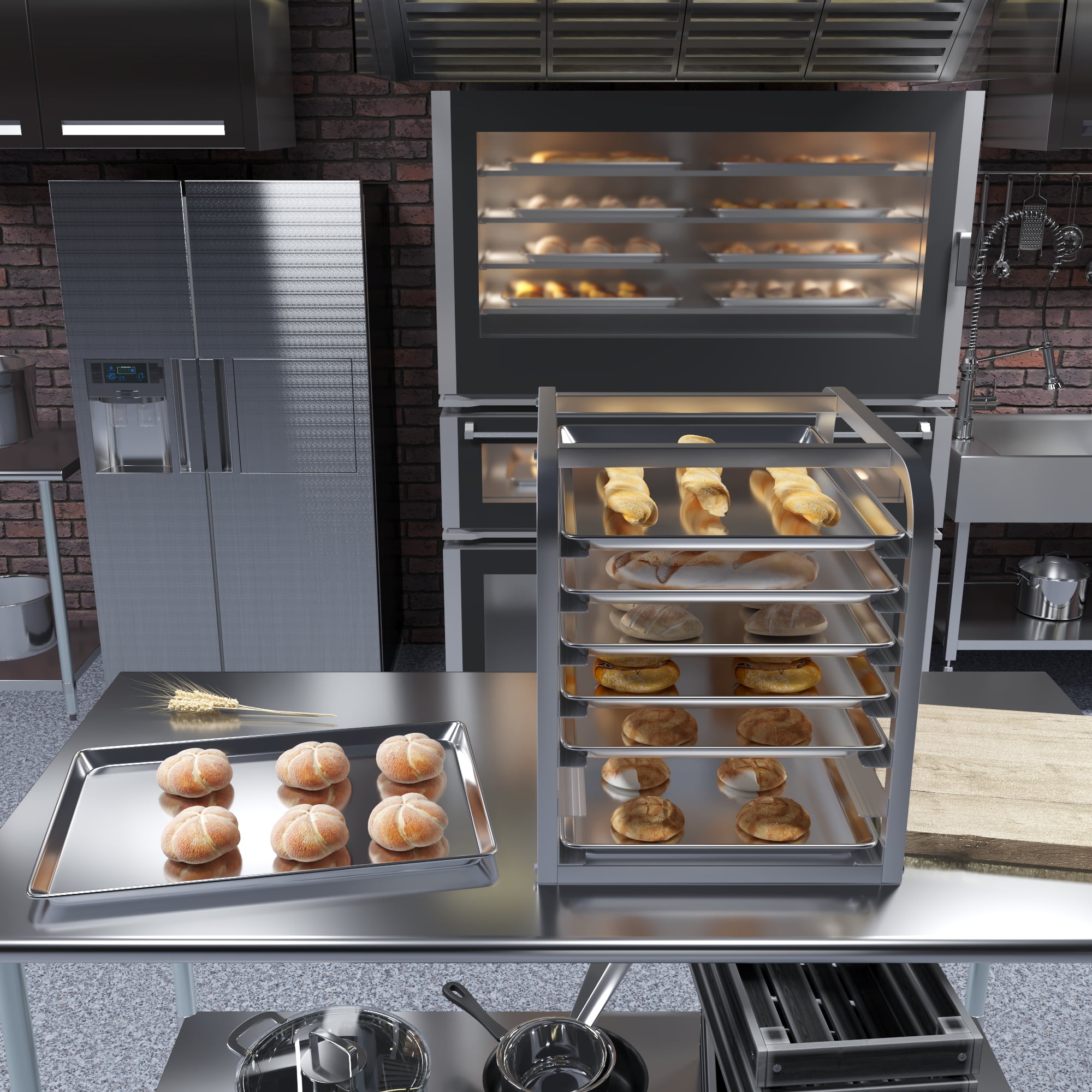 Pack of 6 | 18 in. x 26 in. Full Size Aluminum Bun / Sheet Pan | Ideal for baking, roasting, cooling, prepping, or storing – a must-have in restaurants, bakeries, and busy kitchens.