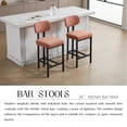 thumbnail image 2 of Hassch Set of 2 Counter Height Bar Stools, Upholstered Armless Bar Chairs with Curved Backrest, Padded Seat, and Metal Legs for Kitchen Island, Home Bar, and Dining Room (Orange), 2 of 9
