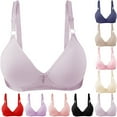 thumbnail image 4 of Weikingp Bras For Women Bras For Women Up Wireless Solid Color Underwear Adjustable Breathable Comfort Support Anti Drop Bra Womens Underwear Cheeky Underwear For Women Purple 2xl, 4 of 6