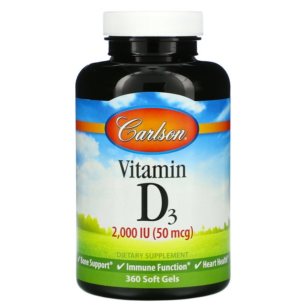 Carlson Labs Vitamin D3 2000 IU 360 Softgels