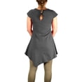 thumbnail image 2 of Peach Couture Womens 100% Cotton Summer Tank Top Tunic Handkerchief Hem Shirt Grey Large, 2 of 2