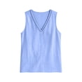 thumbnail image 6 of TGSLY Women's Eyelet Lace Trim V Neck Tank Tops Breathable Soft Cotton Linen Solid Color Vest Loose Fit Dressy Casual Curved Hem Sleeveless Shirts S, 6 of 8