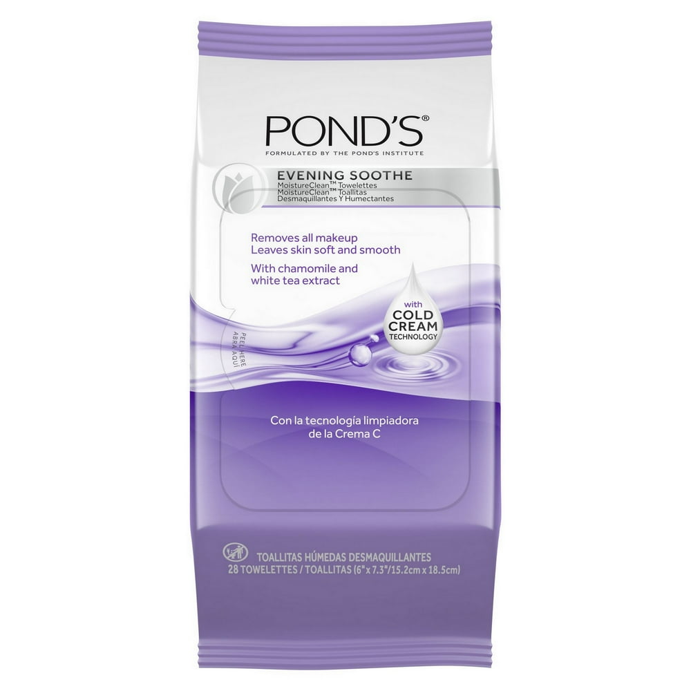 Pond's Evening Soothe Makeup Remover Wipes Evening Soothe, 28 ct