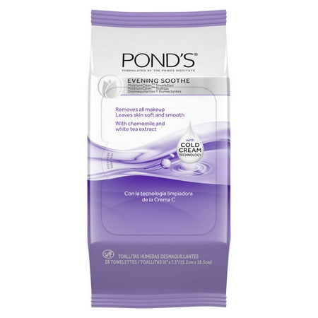 Pond's MoistureClean Evening Soothe Makeup Remover Wipes, 28