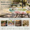 thumbnail image 6 of Round Outdoor Tablecloth with Umbrella Hole and Zipper, Colorful Palm Leaves Tablecloth with Elastic Waterproof, Tropical Botanical Summer Patio Table Covers for 36" - 44" Picnic Pool Tables, 6 of 9
