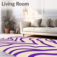 thumbnail image 2 of ODIKA 4'x6' Machine Washable Non-Slip Area Rug, Contemporary Waves with Subtle Ombre Effect High Traffic Rug, Purple, 661991, 2 of 7