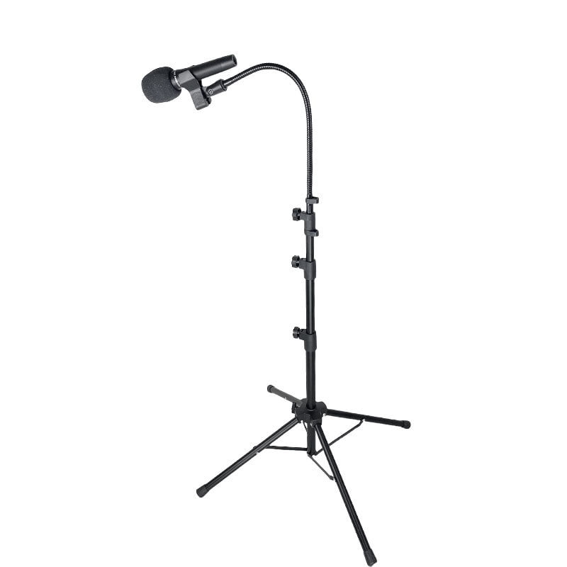 Four legged Hose Microphone floor stand Stand. from 24" to 67"Extendable Height with Adjustable Angle. Comes with a storage bag for easy carrying and 2 Mic Clips.for Singing Performance and Podcast