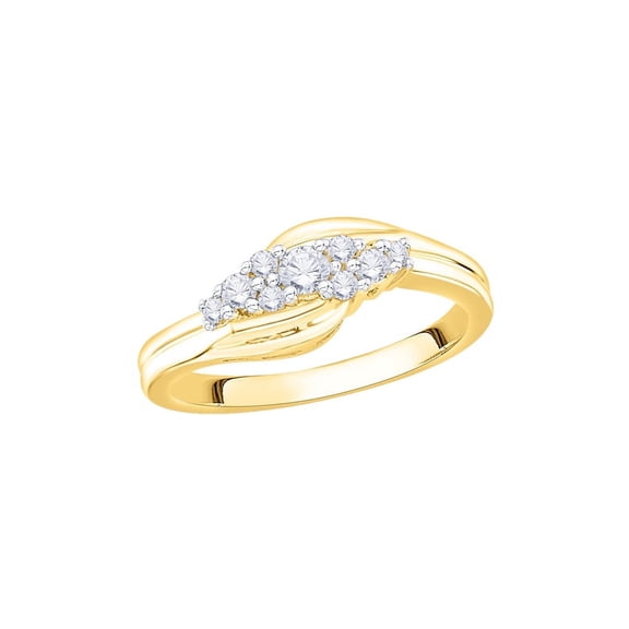 Diamond Fashion Ring in 14K Yellow Gold (1/4 cttw) (I-Color, SI3/I1-Clarity) (Size-8)